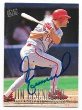 JIM EISENREICH 1995 FLEER ULTRA AUTOGRAPHED SIGNED # 251 PHILADELPHIA PHILLIES