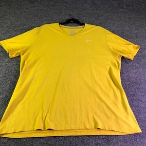Nike Men's Yellow Polyester T-Shirt  Gym Run Short Sleeve XXL - Picture 1 of 9