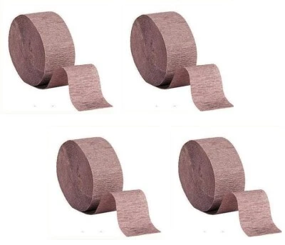 CREATIVE EXPRESSIONS BULK BUY! 4 ROLLS! Brown Crepe Streamer #070028, 81 ft/roll, NOT PACKAGED