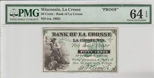 LA CROSSE WISCONSIN BANK OF LA CROSSE UNIQUE 50 CENT PROOF NOTE KRAUSE 2010 SALE - Picture 1 of 2