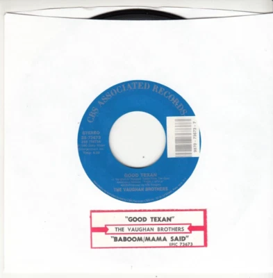 THE VAUGHAN BROTHERS - GOOD TEXAN- ORIGINAL 45 -GREAT SHAPE- JUKEBOX TITLE STRIP - Image 1 of 2