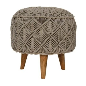 Luxury Crotchet Grey Footstool 5 YEAR WARRANTY - Picture 1 of 7