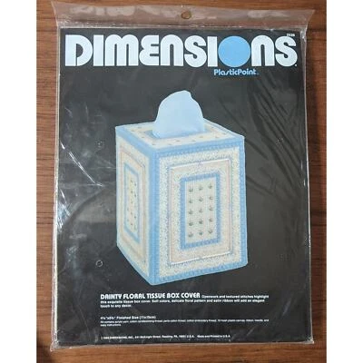 NEW Dimensions PlasticPoint Tissue Box Cover 1984 - Image 1 of 2