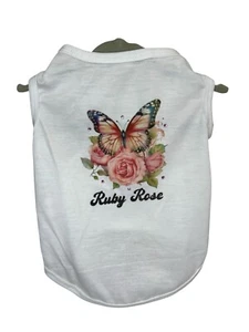 Bougie Pets Fiocchi Farfalla Rosa Bianco Cane Tank T-Shirt Abbigliamento Cane Rosa - Foto 1 di 5