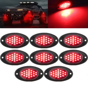 8x Red LED Rock Lights Underbody For Jeep Offroad Truck ATV UTV SUV 4X4 Car I - Picture 1 of 12
