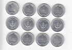 ??"? 1949 Israel Twelve (12), 1 Pruta Trade Coins, Al, W/Pearl, Good Condition