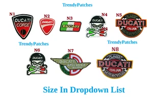 Italian Ducati Bike Sports Motorsport Embroidered Iron Sew On Patch Badge Clothe - Picture 1 of 2