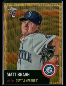 2022 Topps Chrome Platinum Anniversary 260 Matt Brash Gold Wave Refractor /50 RC - Picture 1 of 2