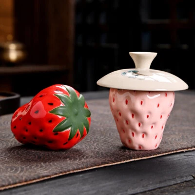 Creative Tea Pet Holder For Lid Of Gaiwan Tea Pot Porcelain Strawberry Design - Image 1 of 4