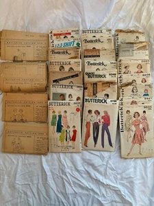 Vintage Schnittmuster Butterick vielleicht geschnitten/ungeschnitten komplett/unvollständig 25 Stück - Bild 1 von 20