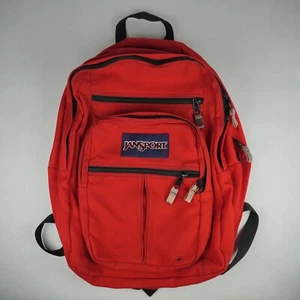 Vintage JanSport 90s School Backpack Classic Red Day Bag Retro Y2K 5 Pocket RARE - Picture 1 of 18