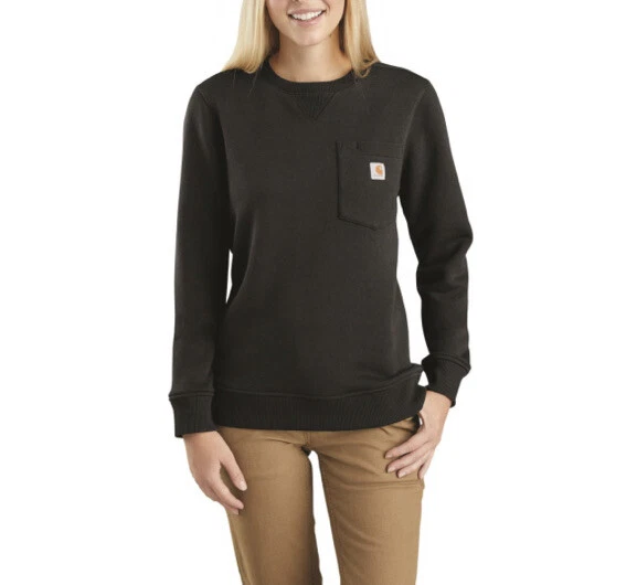 Carhartt Womens Clarksburg Pocket Sweatshirt Relaxed Fit Black Size XXL SHP