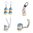 Adorable Cartoon Duck Neckchains/Earrings/Keychains Adornment for Fashionistas