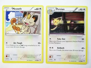 Meowth 61/98 & Persian 62/98 Ancient Origins 2 Pokemon Card - Picture 1 of 2