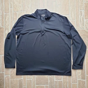 Lands End Mens XL X-Large Long Sleeve Polyester Athletic Shirt Top Black Collar - Picture 1 of 5