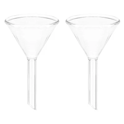 2 Pack 50mm Glass Funnel, Short Stem Borosilicate Glass Heavy Wall Funnel Foto 1 de 4