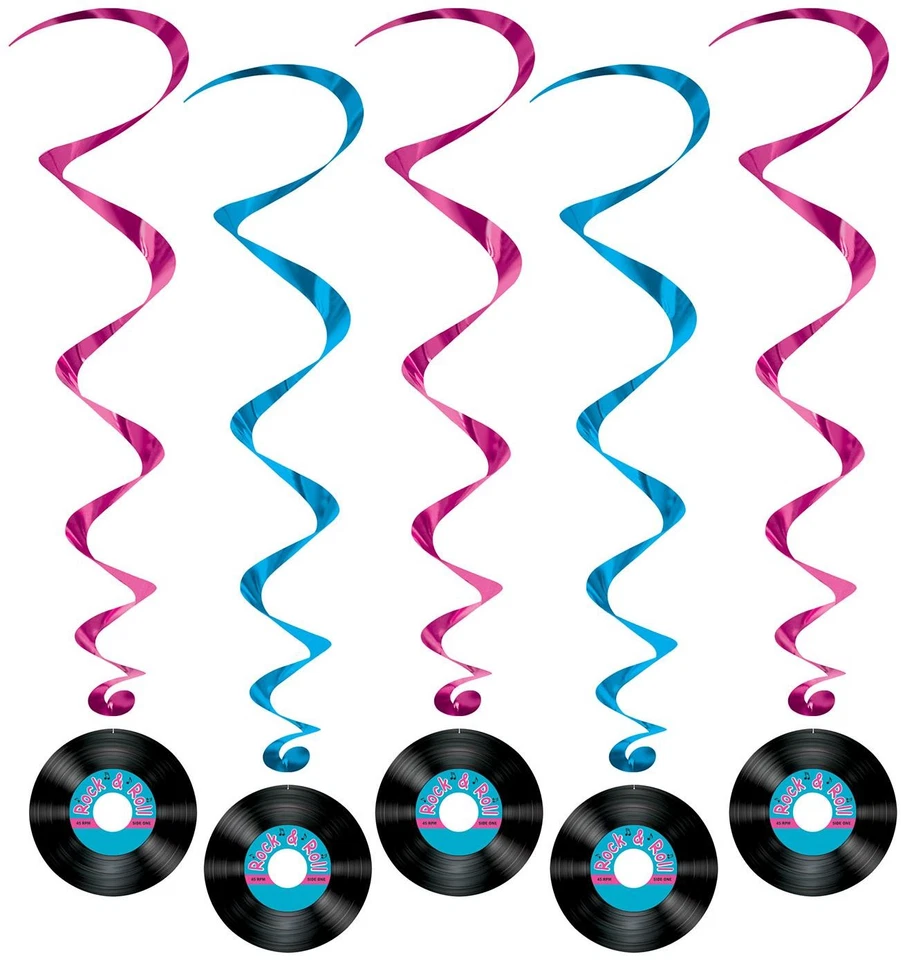 Rock & Roll Record Whirls of Size 3' 4" for Halloween - Beistle - Image 1 of 1