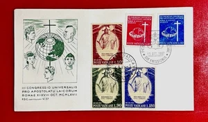 VATICAN CITY CONGRESS OF CATHOLIC LAYMEN FDC SC#453-454, DUAL CANCEL EASTER 69 - Picture 1 of 1