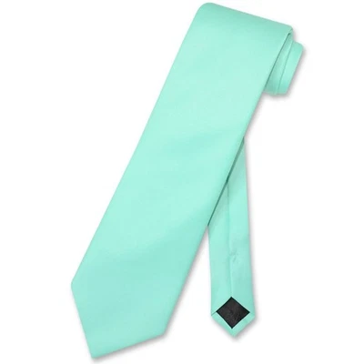 Vesuvio Napoli NeckTie Solid AQUA GREEN Color Mens Neck Tie - Image 1 of 2
