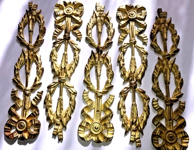 Lotto orologio a pendolo frontone bronzo o ottone cartello orologio antico fr... - Immagine 1 di 4