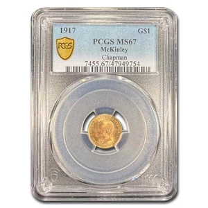 1917 Gold $1.00 McKinley Commem MS-67 PCGS - Picture 1 of 3