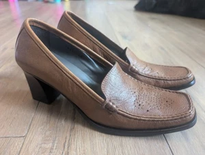 Patrick Cox Wannabe Ladies 3 Inch Heeled Loafers Size 40 EU Size 7 UK Brown - Picture 1 of 9