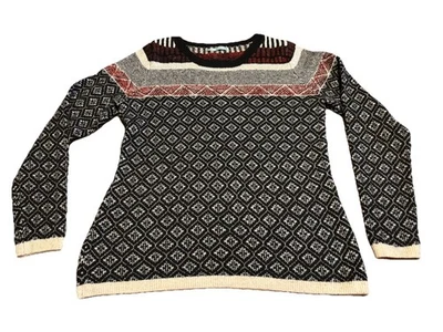 Suéter para mujer súper suave acogedor estilo nórdico negro/rojo/blanco Maurice’s talla XL Foto 1 de 4