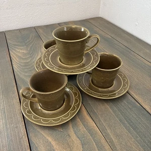 Juego De Colección De 4 Tazas Y Platillos Homer Laughlin Sheffield Granada Verde 6 OZ (SH) - Imagen 1 de 9