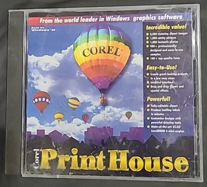 Software de gráficos vintage Corel Print House CD ROM Windows 95 1995 - Imagen 1 de 5