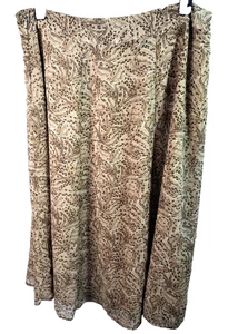 Falda Covington Mujer Talla 16 Marrón Beige Línea A Midi Forrada Boho Carrera Otoño - Imagen 1 de 12