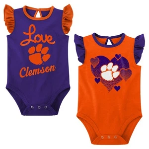Girls Newborn & Infant Orange/Purple Clemson Tigers Spread the Love 2-Pack - Picture 1 of 5