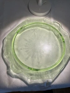Anchor Hocking Princess Green Sandwich/Serving Plate Glass VTG Depression Glass - Picture 1 of 4