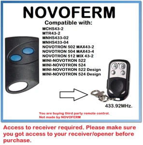 NOVOFERM MCHS43-2 Telecomando compatibile 433,92 MHz. - Foto 1 di 12