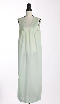 Camisón largo vintage de algodón BARBIZON talla M verde pálido sin mangas Foto 1 de 4