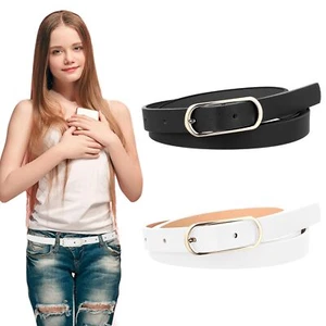 Adjustable Leather Waist Belt For Kids Thin Waist Belt Skinny Leather Belts w... - Picture 1 of 8