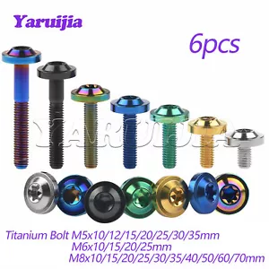 Bulloni in titanio Yaruijia M5 M6 M8 Fissaggi Vite Testa Torx per Bicicletta 6pz - Foto 1 di 13