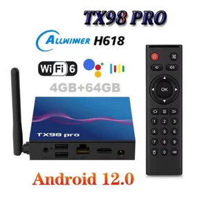 TX98 Pro Android 12 Allwinner H618 4GB+64GB 4K Smart TV Box UK Stecker WiFi6 HDR10+ - Bild 1 von 11