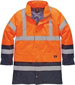 Size Medium Dickies Waterproof Hi Viz Two Tone Parka Jacket SA7004 Orange/Navy - Picture 1 of 1