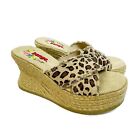 Vtg Bongo Women's Cheetah Animal Print Platform Sandals Shoes 90s Y2k Sz 8.5