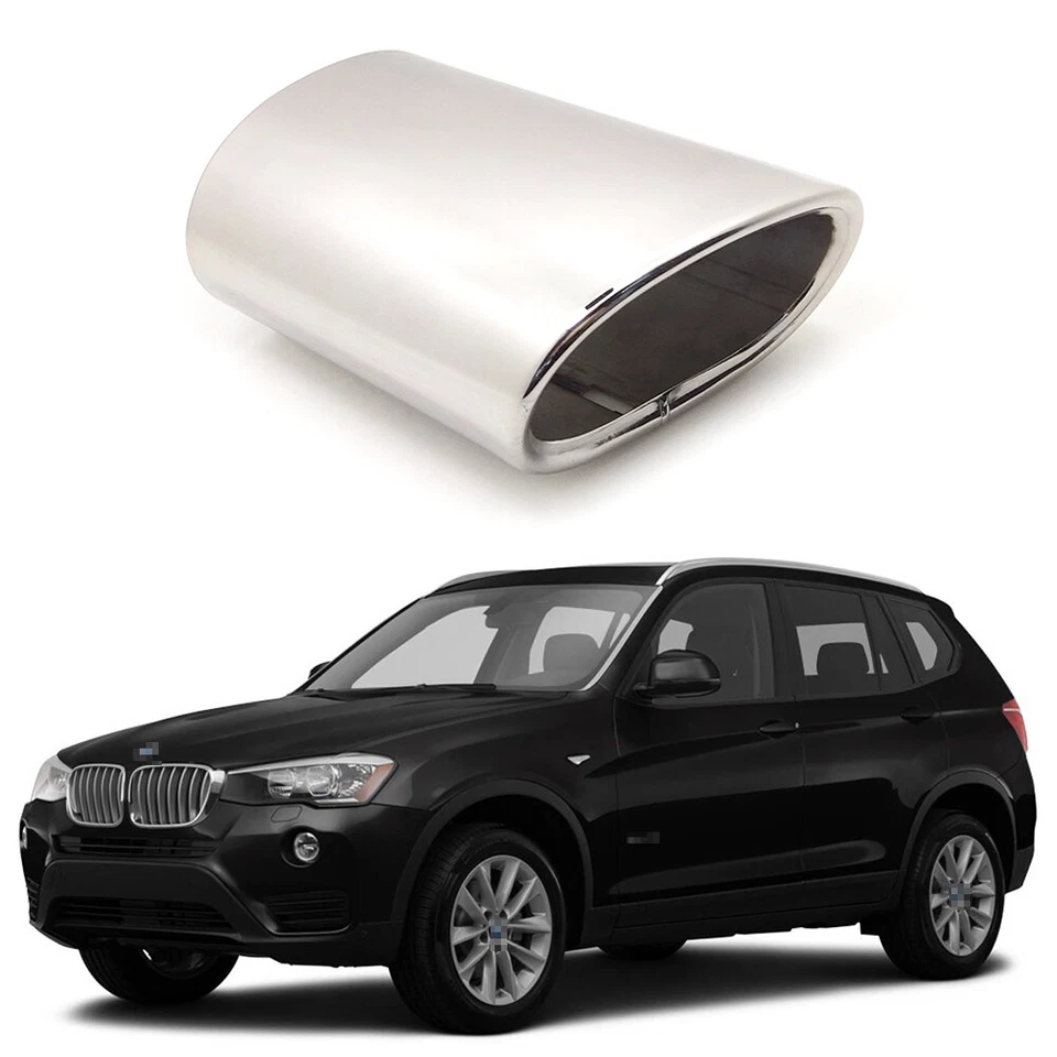 Серебряный автомобильный глушитель наконечник задней трубы конец отделки новый для BMW X3 2011-2017 #4077 - Изображение 1 из 4