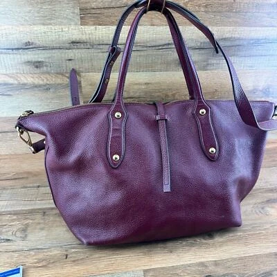  Bolsa satchel Annabel Ingall Isabella couro pebbled roxo grande - Imagem 1 de 4