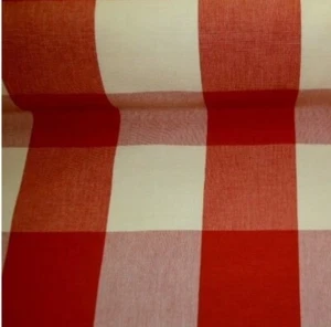 3.5 Yards Premium Cotton Buffalo Check Tomato Cotton Textile - Picture 1 of 7