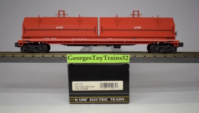 K-LINE 3-RL O SCALE #91960 ATSF SANTA FE DIE-CAST COIL CAR W/LOAD K676-1052 NIB - Image 1 of 4