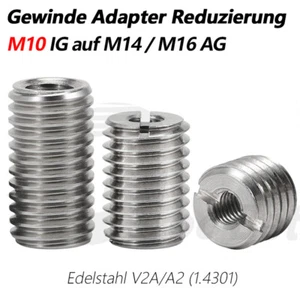 M10 Gewinde Adapter Reduzierung Reduzier-Adapter Muffe Einsätze Edelstahl V2A A2 - Bild 1 von 30