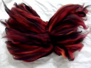 Wool Roving Fiber Shades of Red & Black for Felting Spinning Approx. 3.0 Ozs. - Picture 1 of 2