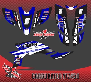 Yamaha YFZ 450 04-09 CARBURATED MODEL SEMI CUSTOM GRAPHICS KIT AJ Blu - Bild 1 von 1
