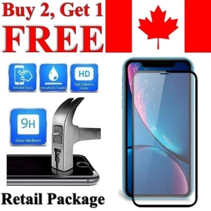 Full Tempered Glass Screen Protector for iPhone 16 15 Pro 14 13 12 11 XR 8 7 SE - Picture 1 of 7
