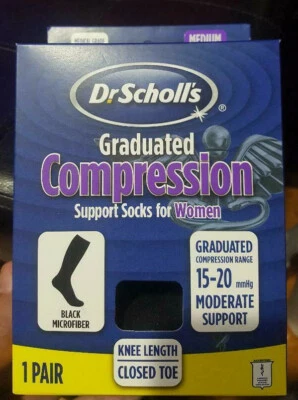 Calcetines de compresión Dr. Scholl para mujer 15-20 mmHg soporte moderado negros talla M Foto 1 de 4