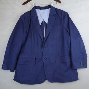 VTG LL Bean Blazer Mens 48R Blue Sport Coat Field Jacket Elbow Pads EUC - Picture 1 of 10