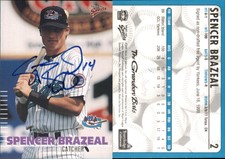 Spencer Brazeal Signed 2000 Multi-Ad Greensboro Bats #2 Card Auto AU